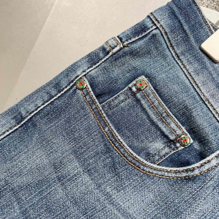 new-light-luxury-embroidery-high-elastic-pure-cotton-commuter-business-large-premium-jeans