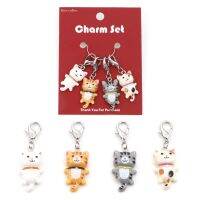 ■ 4PC/Set Resin Cartoon Cat Charms Animal Knitting Stitch Markers Crochet Latch DIY Craft Marker Kits Needle Clip Knitting Tools