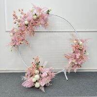 Custom wedding arch decoration floral wedding props artificial crescent flower row flower ball decoration Artificial Flowers  Plants