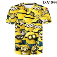 Minions เสื้อยืดผู้ชายเสื้อยืดพิมพ์ลาย3มิติใส่สบาย,เสื้อยืดแฟชั่นสำหรับผู้หญิงเสื้อ2022ฤดูร้อนลายคอสเพลย์น่ารัก