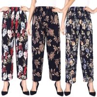 COD SDFGDERGRER Plus Size Pajamas Pants For Middle Aged Women Floral Print Loose Casual Sleepwear Pants Comfy Pajamas Trousers Homewear Nightwear Pajama Home Service Pajama Pants Pant