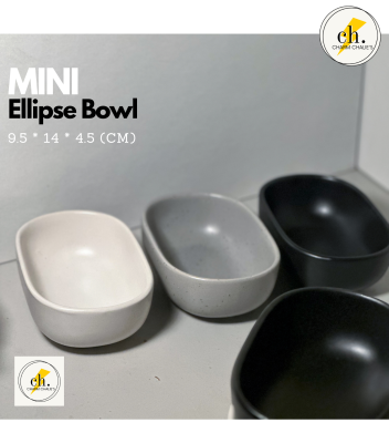 Ceramic Ellipse Bowl - ถ้วยชามเซรามิค ชามทรงรี ถ้วยชามมินิมอล เข้าไมโครเวฟได้