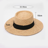 ฤดูร้อนปานามา Fedora แบน Raffia Sun หมวกฤดูใบไม้ผลิผู้หญิงหมวกท่องเที่ยวผ้าพันแผลกว้าง Brim Beach Men Traw หมวก Breathable