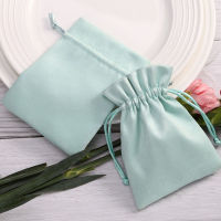 Blue Flannel Gift Bags 8x10cm 9x12cm 10x15cm 13x17cm Custom Logo Microfiber Sack Makeup jewelry Packaging Pouches