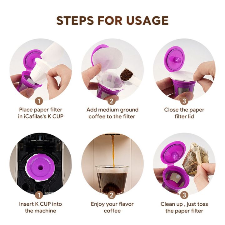 coffee-filter-paper-cup-food-grade-filter-paper-holder-coffee-machine-paper-filter-capsule-leaky-bottom-k-cup-with-cover