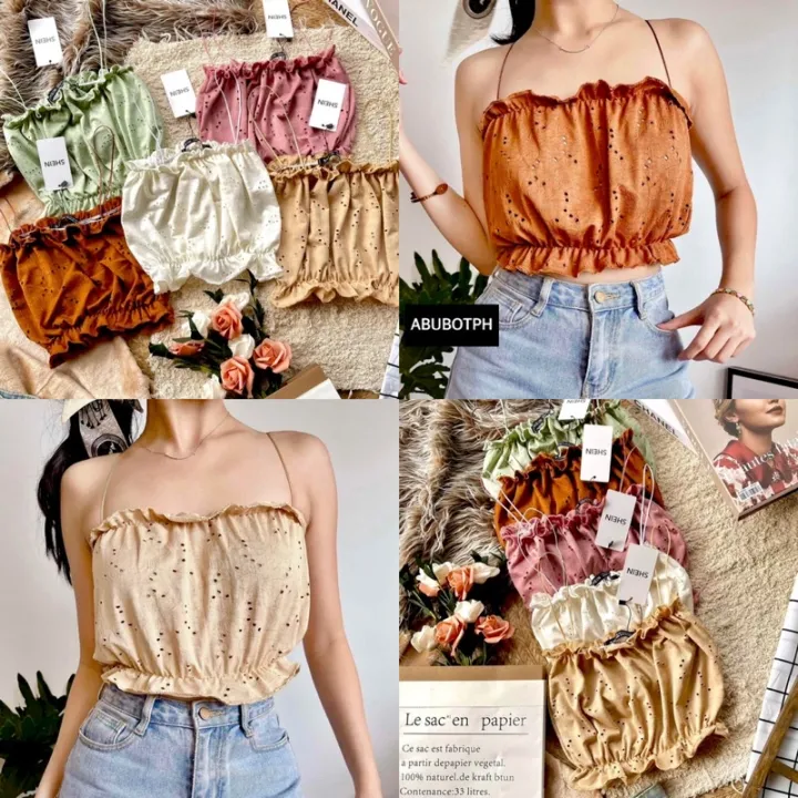 GABBI Cloud Eyelet String Top Lazada PH