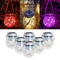 Solar Led Garden Lamp Christmas Cell Fixture Tree Jar Decoration Street Outdoor New Year Party Hanging Night Lights Sunlight Outdoor Lighting