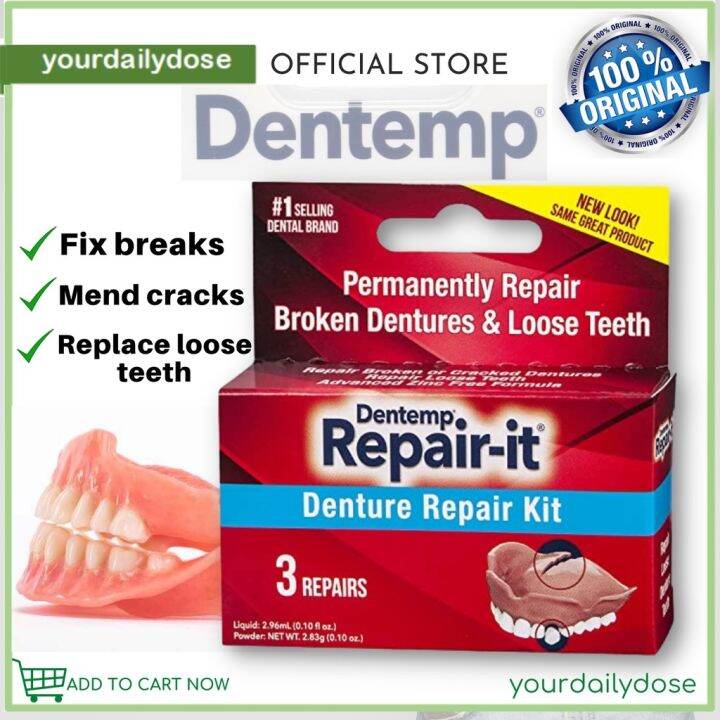 DENTEMP Repair IT DENTURE REPAIR KIT fix broken denture Lazada PH