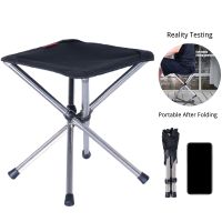 Retractable Folding BBQ Stool Camping Fishing Chair Outdoor Portable Foldable Chair Load Bearing Travel Picnic Beach Chairs