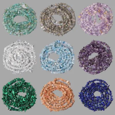 ❀♟ 3-5MM Natural Stone Irregular Shape Freeform Chip Bead Tiger Eye Amethysts Agates Lapis For Jewelry Making DIY Bracelet Necklace