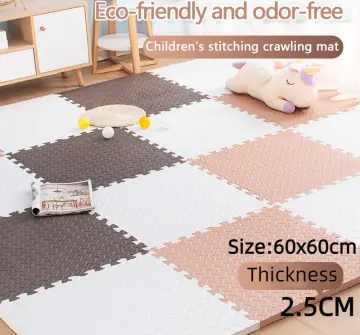 60*60cm Wooden Puzzle Mat Interlocking Foam Soft Floor Splicing Children's  Crawling Mat Baby Play