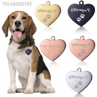 ✠♙✕ Personalized Pet ID Heart Tags Double Sides Engraved Dog Cat Lovely Name Necklace Chain Charm Supplies Custom Pet Accessories