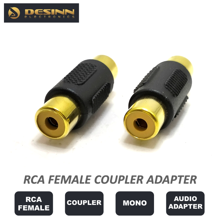 RCA Female Coupler Audio Video Adapter Gold Plated for Phono, Speaker
