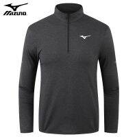 Mizuno ฤดูร้อนกีฬาออกกำลังกายวิ่งความเร็วแห้งเสื้อผ้าชายครึ่งซิปคอปกแขนยาวเสื้อยืดสันทนาการกีฬาเสื้อกอล์ฟ