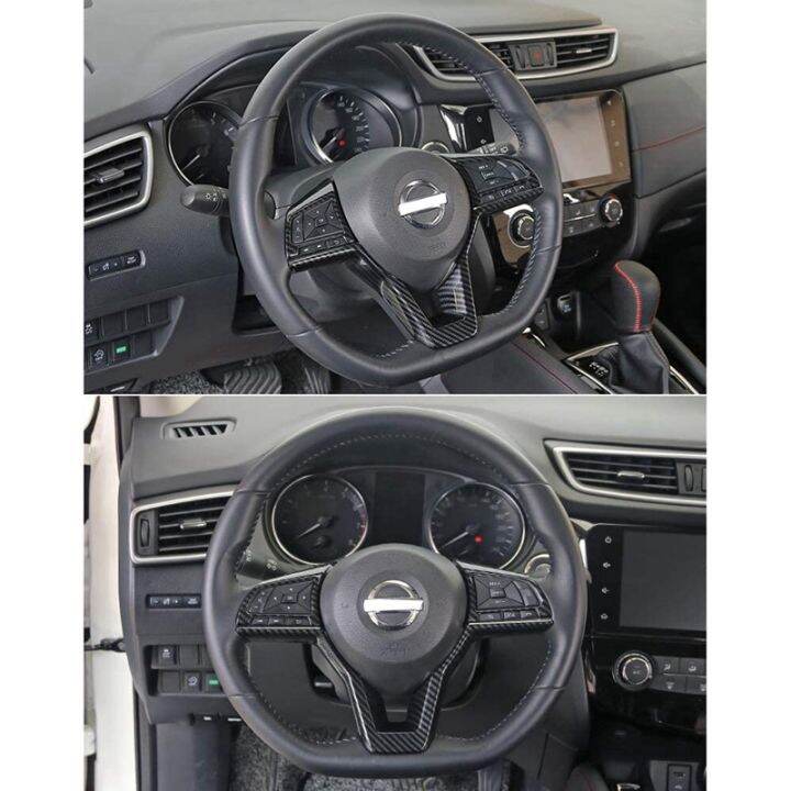 carbon-fiber-steering-wheel-decoration-cover-frame-trim-for-nissan-rogue-altima-sentra-kicks-leaf-versa-accessories