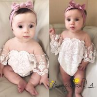 COD DSFGERTERYII ♛loveyourself1♛-Infant Baby Girls Clothes Sweet Lace Off Shoulder Bodysuit Jumpsuit