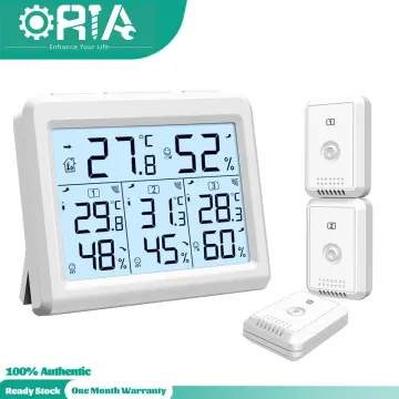 ORIA Indoor Outdoor Thermometer with 3 Wireless Sensors, Digital Hygrometer  Thermometer 