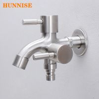 Washing Machine Faucet SUS304 Stainless Steel Leadfree Bathroom Bibcocl Single Cold Garden Bibcocks Brushed Washing Faucets