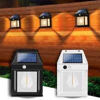 Solar Wall Lantern Lights Outdoor Motion Sensor Vintage Front Porch Decorative Lamp With 3 Lighting Modes E27 LED Bulb Lamps