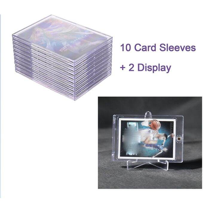 cards-sleeves-top-loaders-10-hard-plastic-card-protector-clear-card-brick-2-display-stand