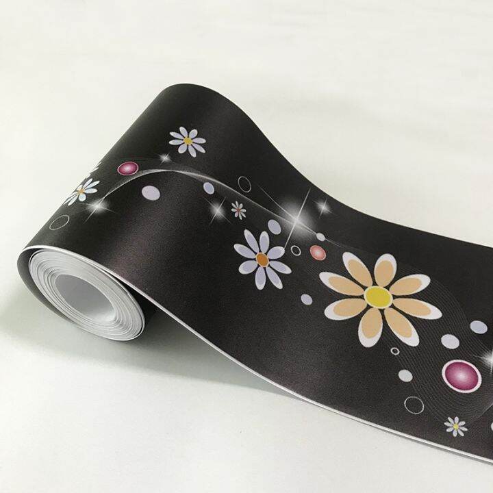 elegant-3d-สติ๊กเกอร์ติดผนัง-pvc-self-adhesive-กันน้ำที่ถอดออกได้ดอกไม้วอลล์เปเปอร์ชายแดนห้องครัวห้องน้ำ-kicking-line-home-decor-sticker