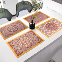 24pcs Boho Placemat Tableware Mat Cup Bowl Coaster PVC Heat Resistant Kitchen Dining Table Decor Non Slip Bohemian Place Mats