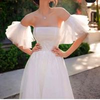 ✟☄ Bridal Gloves Wedding Dress Mesh Pagoda sleeve Cover Arm Bra Wedding Dress Korean Sen Wedding Marriage Bridal Gloves Accessories