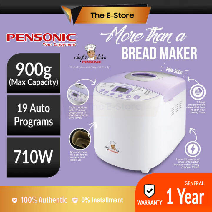(Free Recipe) Pensonic Bread Maker with 19 Functions PBM2000 (Bread