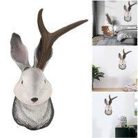 Jackalope เครื่องตกแต่งฝาผนังตำนานล่าสุดของเขากวางเรซิ่นศิลปะที่แขวนผนังสำหรับ Mumr999แขวนรูปสัตว์เครื่องตกแต่งฝาผนังบ้าน