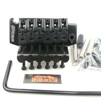 Wilkinson กีต้าร์ไฟฟ้า6สายได้รับใบอนุญาต WODL1ระบบล็อค Tremolo คู่ขนาด42มม. น็อต R2สีดำ