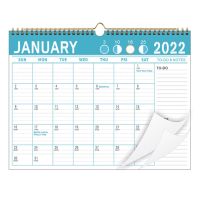 2022 Wall Calendar - Monthly Calendar 2022,Calendar with Twin-Wire Bound, Wall Calendar with Writing Blocks and Dates