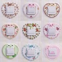 Switch protective cover switch stickers wall stickers fabric lace socket stickers creative Korean style simple modern European style decoration cover