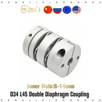 1pc flexible diaphragm coupling 1PC D34 L45 hole diameter 6/8/10/12/14mm Flexible Plum Shaft Coupling CNC Stepper Motor Coupler