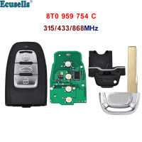 Oibwye สมาร์ท Keyless 3กุญแจรีโมทปุ่ม315MHz 433MHz 868MHz พร้อมชิปสำหรับ Audi A6 A7 A8 Q5 RS5 S4 8T0 959 C 8T0959754C