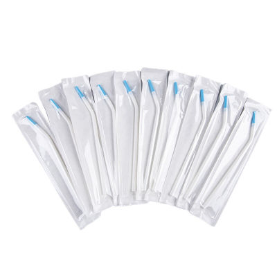 10Pcs Dental Clinic Surgical Suction Tips Suction Tube Long Slim Type
