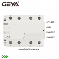 GEYA GYHC 4เสา100A Modular คอนแทค4NO 2NO2NC 3NO1NC 220โวลต์110โวลต์24โวลต์อัตโนมัติครัวเรือนคอนแทค100A Din รถไฟประเภท