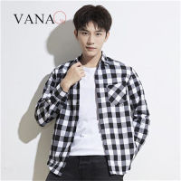 VANAQ เสื้อเชิ้ตลายสก็อตสีเหลืองสไตล์ฮ่องกง,เสื้อโค้ทแบบหลวมของผู้ชายเสื้อลำลองแขนยาวคู่รัก