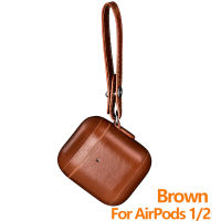 Genuine Leather Case For AirPods Luxury Classic Real Cowhide Strap Protective Cover for AirPods 1 2 Bluetooth Earphone Cases