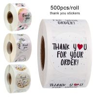 500pcs/roll Thank You Stickers Handmade Sticker Circle Stationery thank you for your order Seal Labels thank you sticker