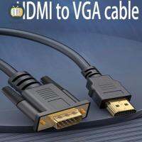 FAWYT พร้อมเสียง HDMI เข้ากันได้กับสาย VGA ตัวแปลงวิดีโอ พร้อมแหล่งจ่ายไฟ ง่ายต่อการติดตั้ง VGA ตัวผู้ต่อ สำหรับแล็ปท็อป /hd dvd/ โปรเจคเตอร์