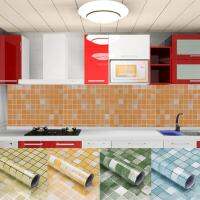 1Pc 7Color Mosaic Kitchen Oil Proof Waterproof Sticker Kitchen Stove Cabinet Stickers Self Adhesive Wallpapers DIY Wall Stickers