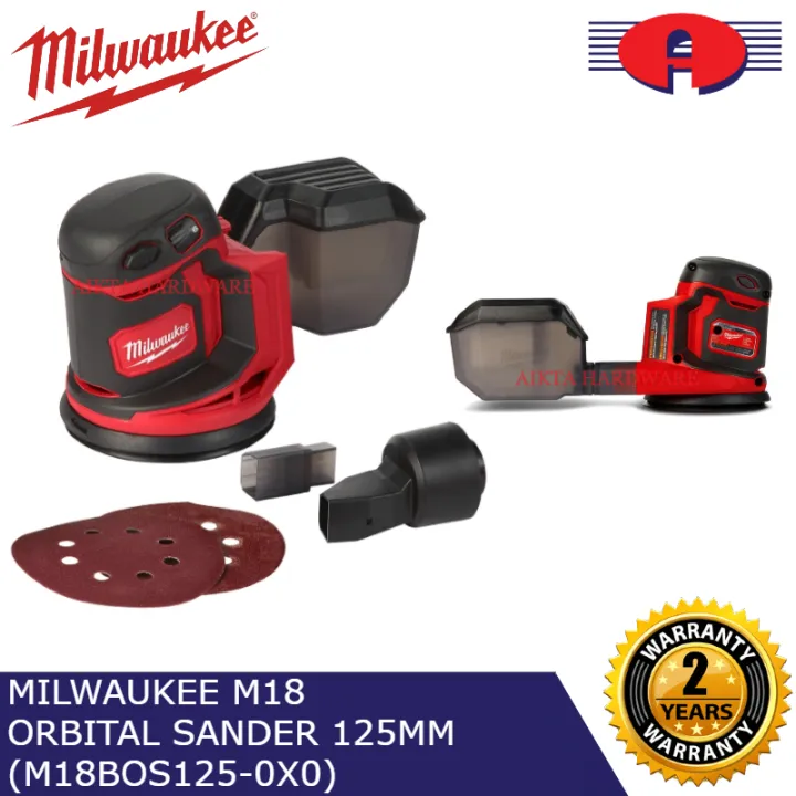 MILWAUKEE M18 ORBITAL SANDER 125MM (M18BOS125MILW0X0) Lazada