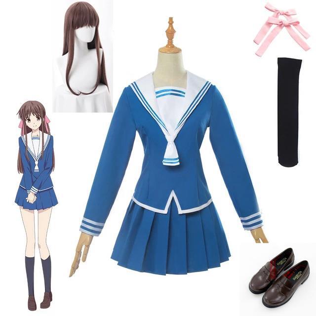 2021 Anime Fruits Basket Tohru Honda Cosplay Costume Girls Uniform JK ...