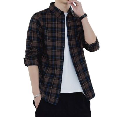 CODTheresa Finger 🔥Ready Stock🔥 checkered shirts Kemeja Lelaki long sleeve Casual Shirt Men Shirts Men Clothing Slim retro