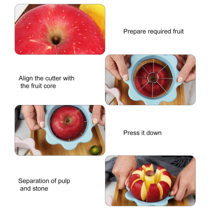 มีดหั่นแอปเปิ้ล-แอปเปิ้ลสแตนเลสมีดหั่นแอปเปิ้ล-cored-ที่หั่นผลไม้อุปกรณ์ปอกแอปเปิ้ลตัดที่ตัดผลไม้