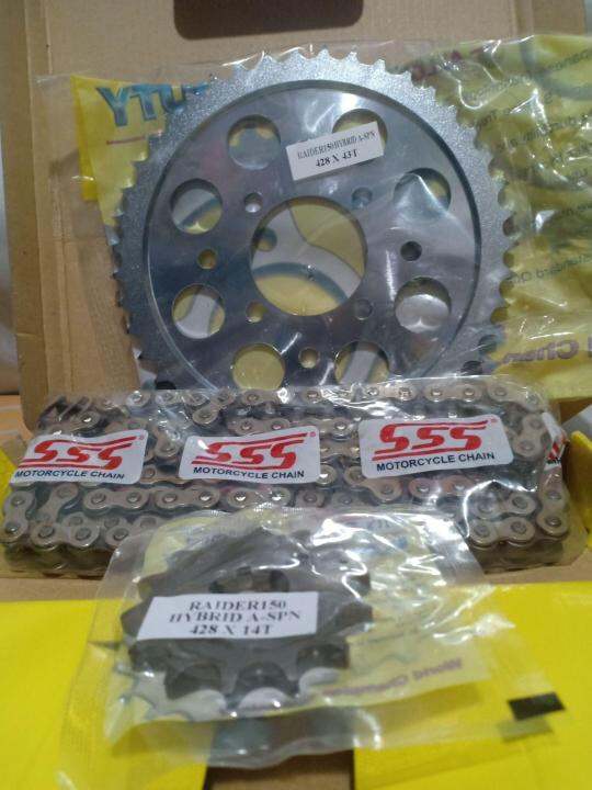 sprocket chain set SSS raider 150 HYBRID ASPN 428Lx43x15T Lazada PH