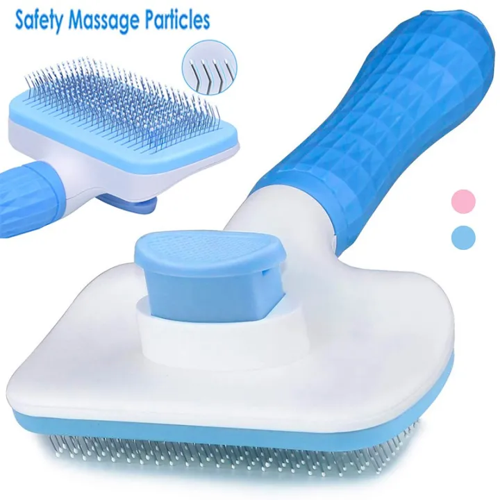 cleaning dog brush smooth massage particles pet comb dog cat shedding ...