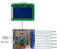 บอร์ดจับเวลา 5 เลน แสดงผลจอ LCD128x64 สามารถบอกลำดับได้