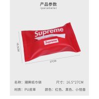 กล่องใส่ทิชชู่ หนัง ลายSupreme สำหรับติดรถยนต์