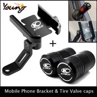 Motorcycle Mobile Phone Holder GPS Stand Bracket Tire Valve Caps For KYMCO AK550 XCITING 250 300 350 400 400S 500 Downtown 125